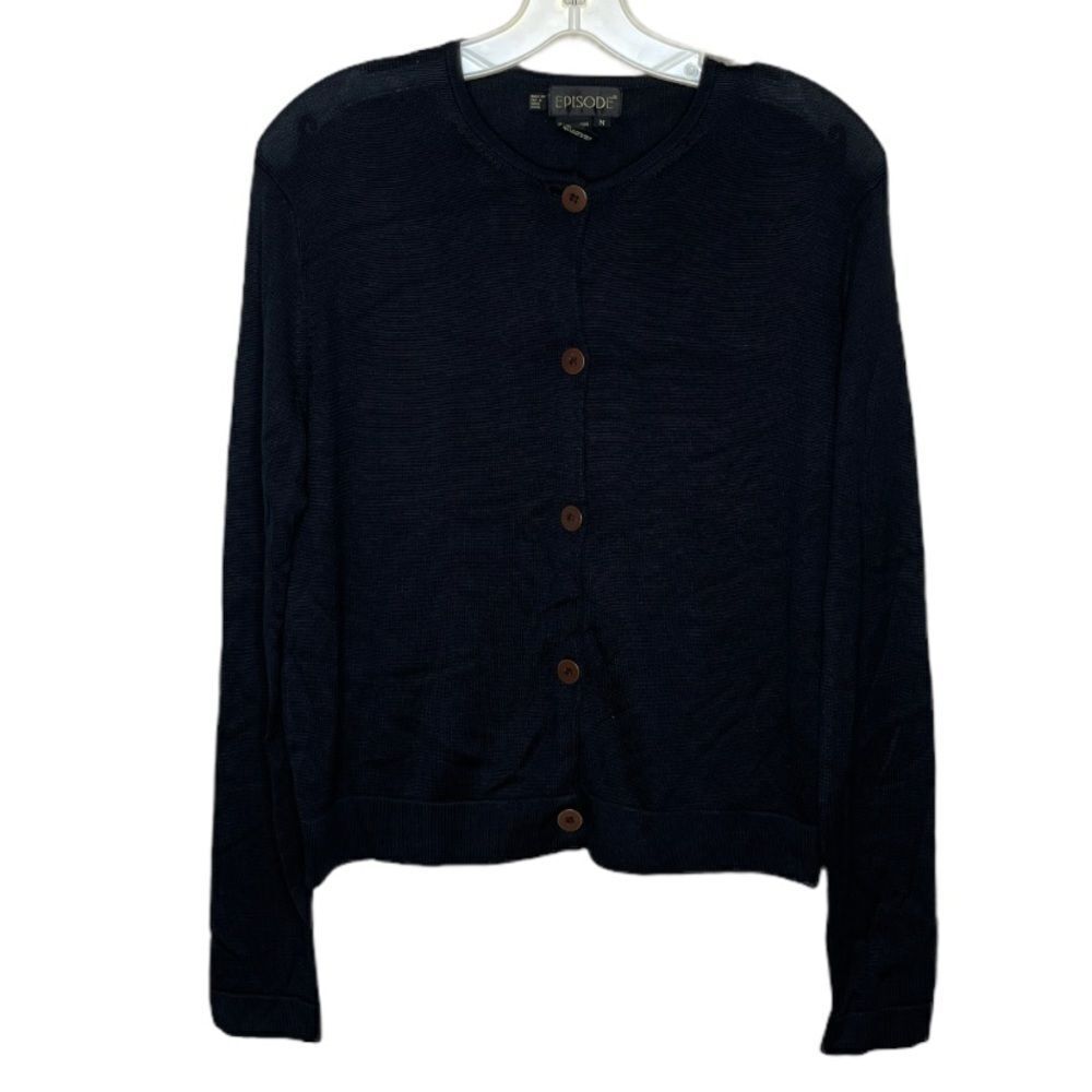 Vintage Episode Silk Cardigan Sweater Black‎